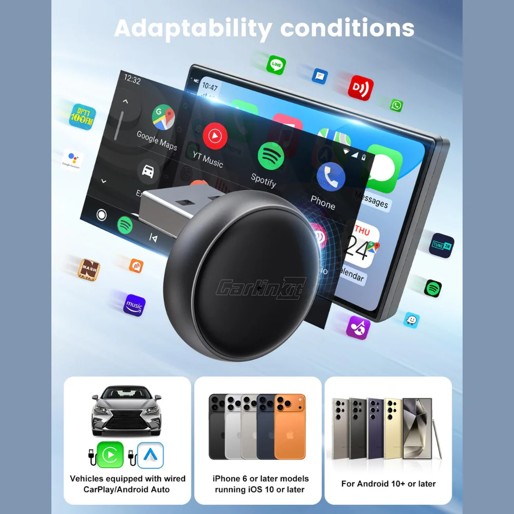Adattatore Carplay / Android Auto Wireless Carlinkit Mini Ultra3 per Apple iPhone / Serie Android