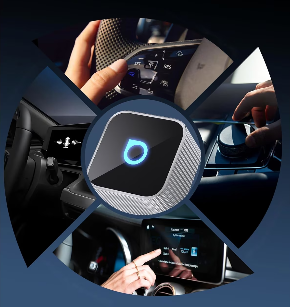 Adattatore Carplay / Android Auto Wireless Ottocast Mini Cube Style B per Apple iPhone / Serie Android CP88-T2