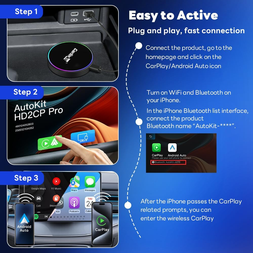 Adattatore Carplay / Android Auto Wireless Carlinkit HD2CP Pro per Apple iPhone / Serie Android