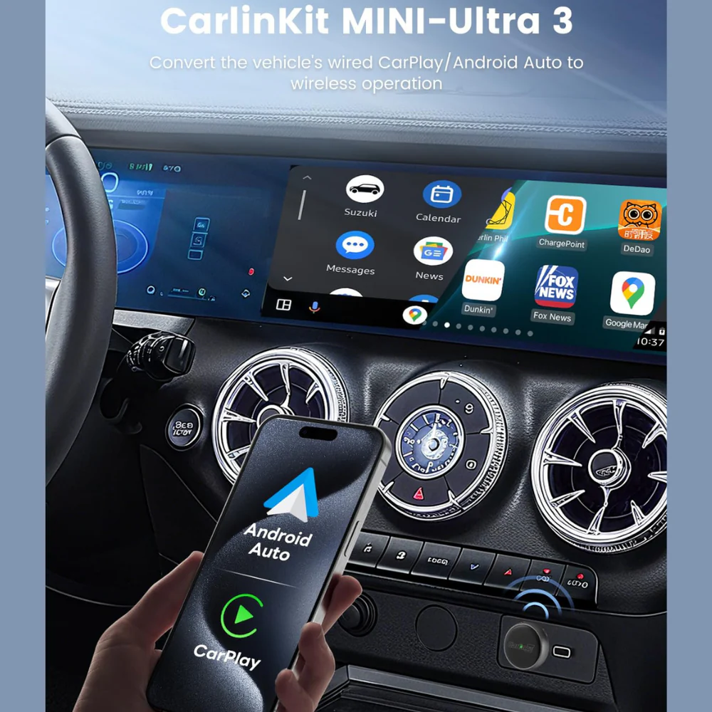 Adattatore Carplay / Android Auto Wireless Carlinkit Mini Ultra3 per Apple iPhone / Serie Android