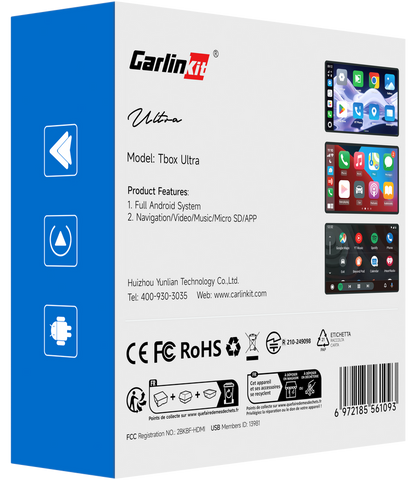 Adattatore Carplay / Android Auto Wireless Carlinkit TBox Ultra 2 per Apple iPhone / Serie Android, 8GB RAM / 128GB