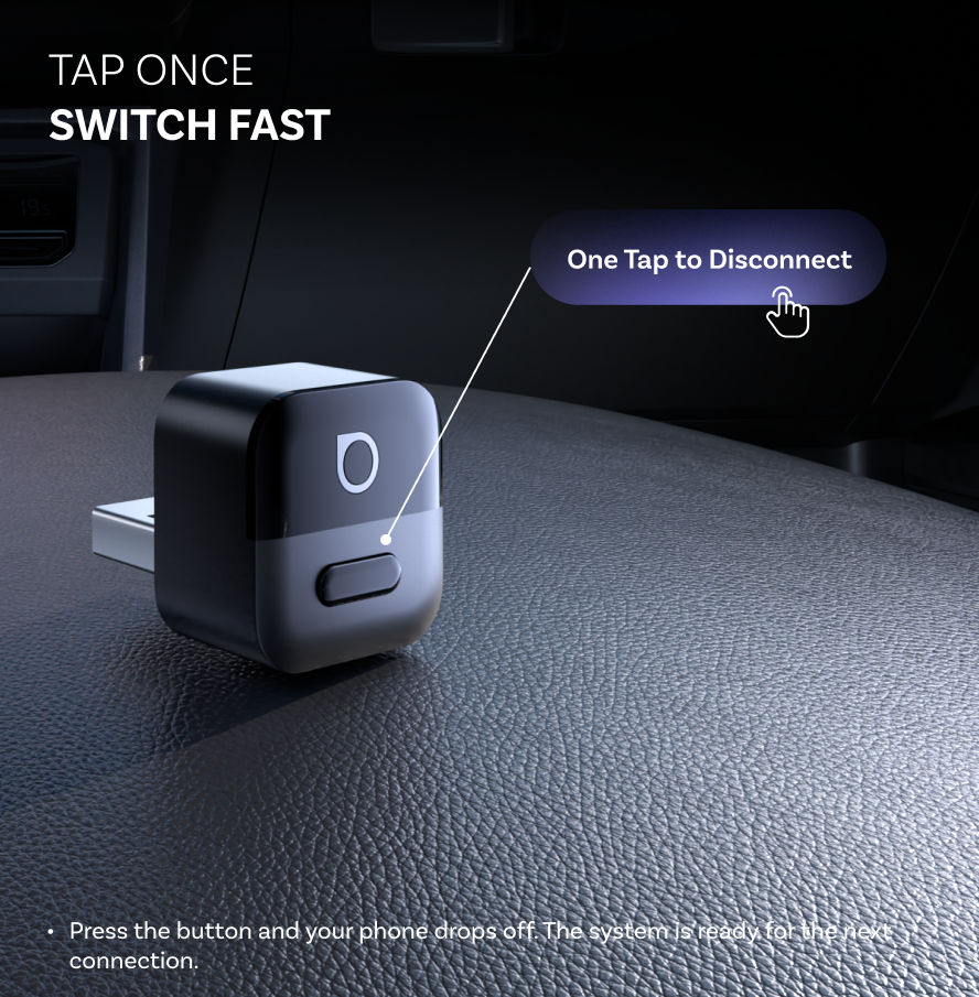 Adattatore Carplay / Android Auto Wireless Ottocast Mini Pico Style A per Apple iPhone / Android Series CA525-T