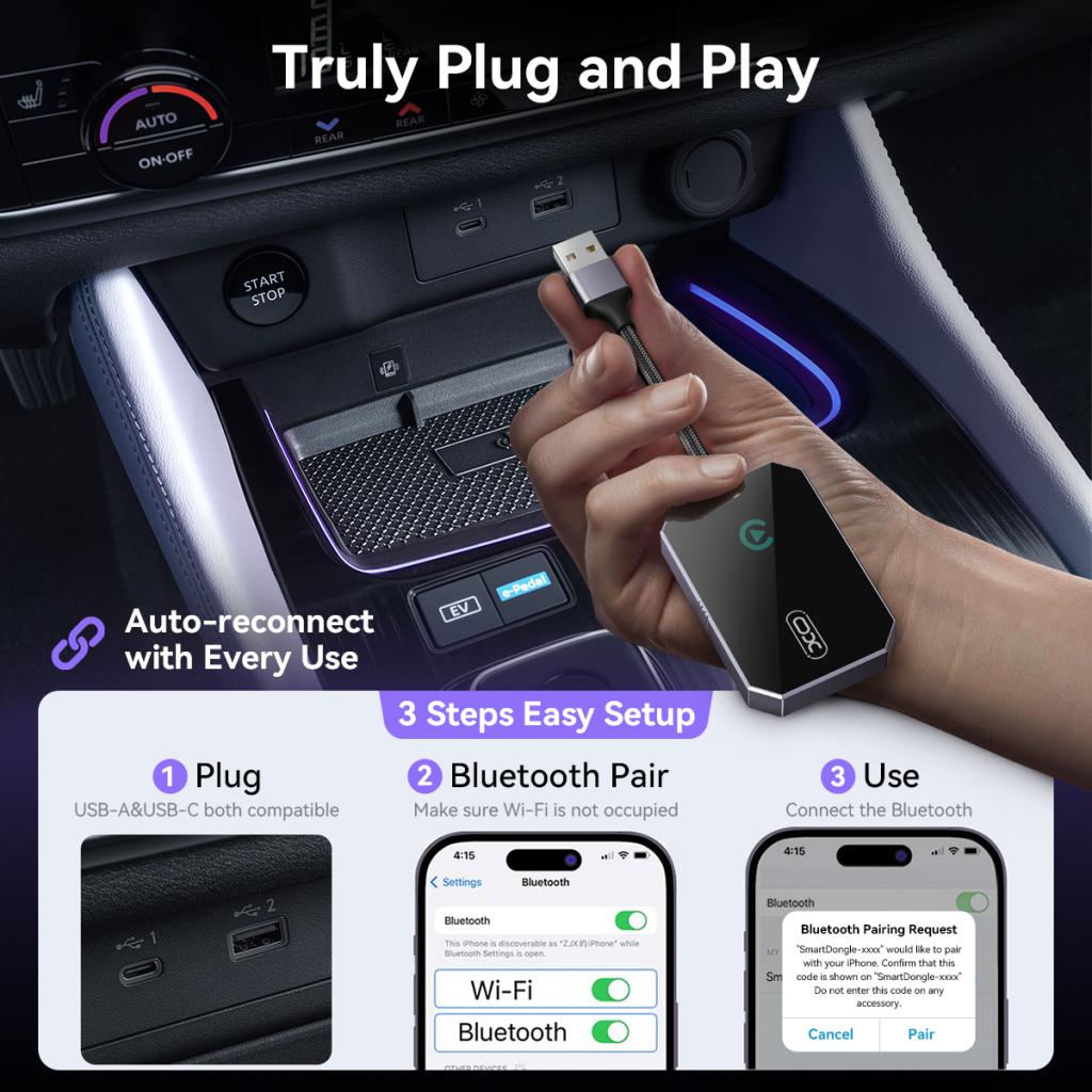 Adattatore Carplay Wireless XO Design CZ016 per Apple iPhone Series