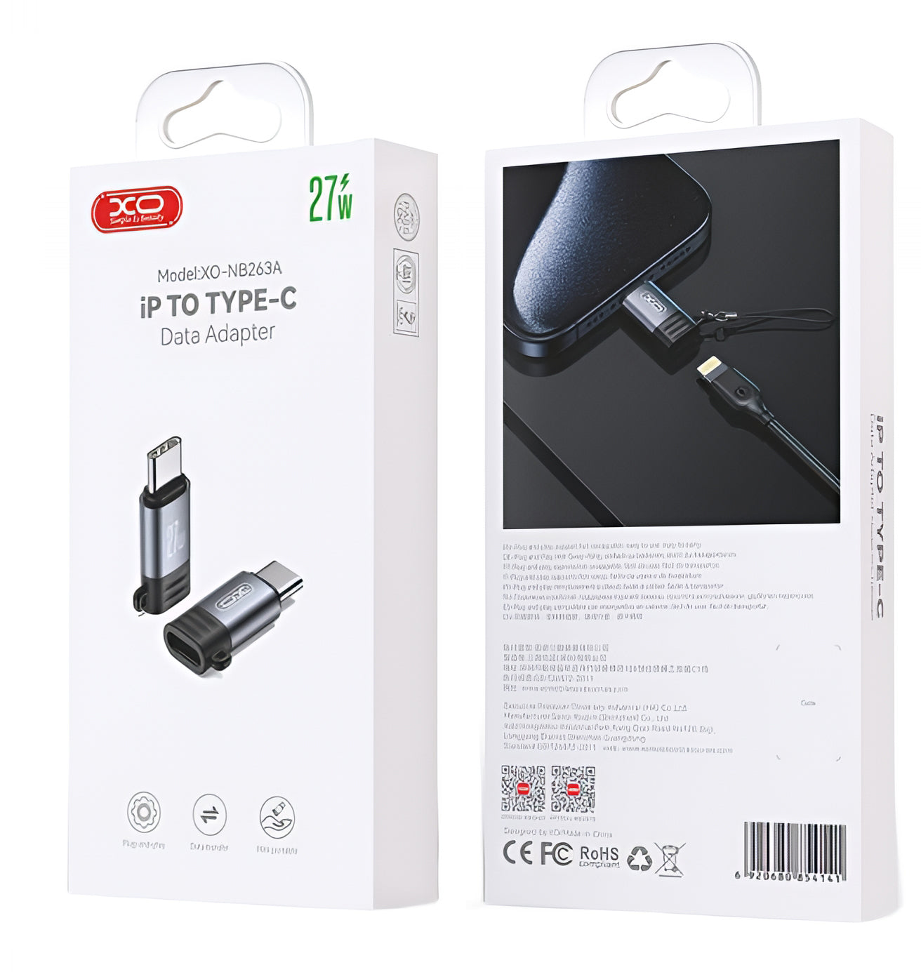 Adattatore Dati e Ricarica Lightning - USB-C XO Design NB263A, Nero