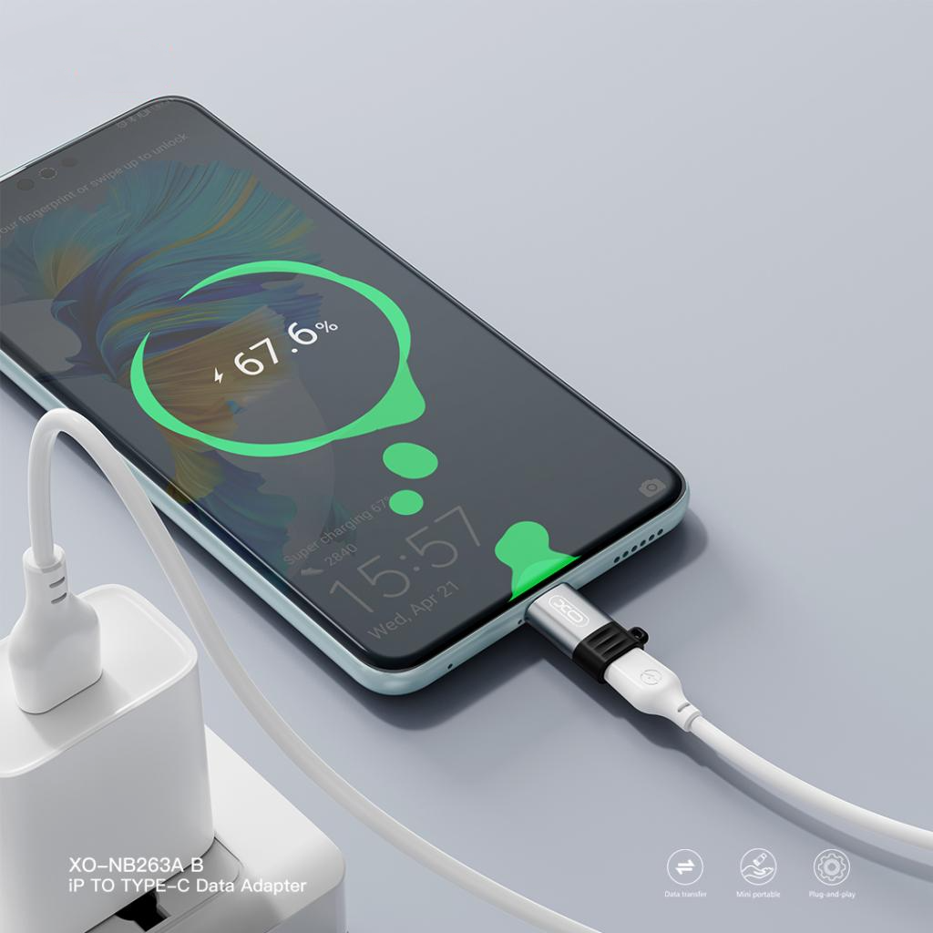 Adattatore Dati e Ricarica Lightning - USB-C XO Design NB263A, Nero