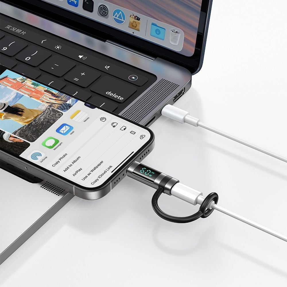 Adattatore Dati e Ricarica Lightning - USB-C McDodo OT-0180 Pigeon Display, Nero