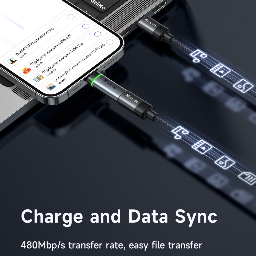 Adattatore Dati e Ricarica USB-C - Lightning McDodo OT-2590 Power Off, Nero