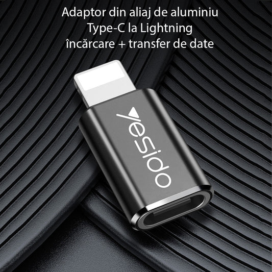 Adattatore Dati e Ricarica USB-C - Lightning Yesido GS03, Nero