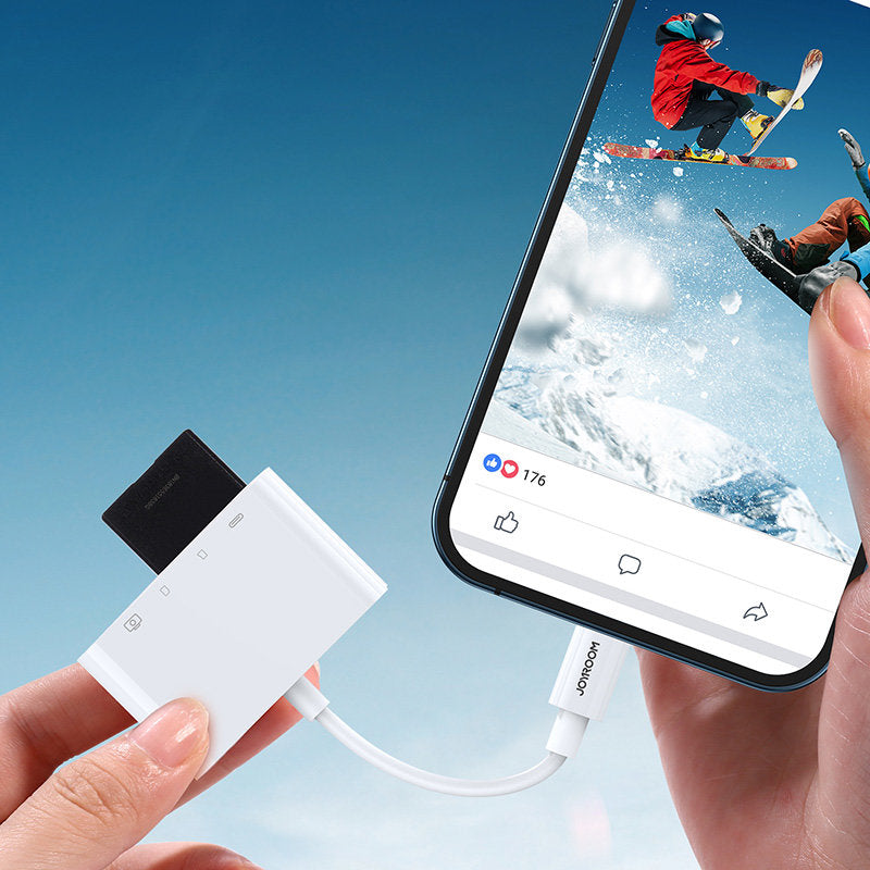 Joyroom OTG Lightning - USB-A / microSD Joyroom, bianco S-H142