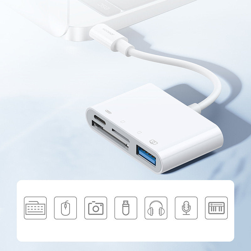 Joyroom OTG Lightning - USB-A / microSD Joyroom, bianco S-H142