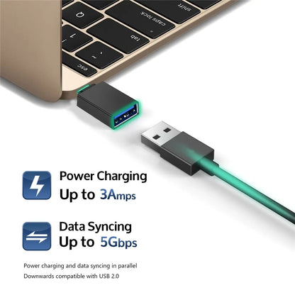 Adattatore OTG microUSB / USB-C - USB-A Techsuit A13 DuoVoltX, Grigio, Set 2 pezzi