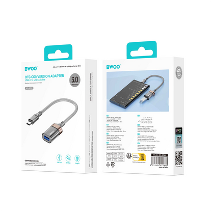 Adattatore OTG USB-C - USB-A BWOO BZ69, Grigio
