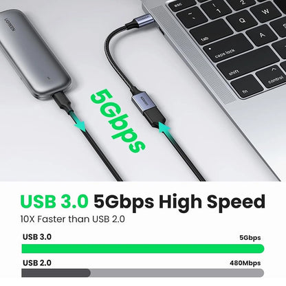 Adattatore OTG USB-C - USB-A UGREEN US378 (70889), Grigio