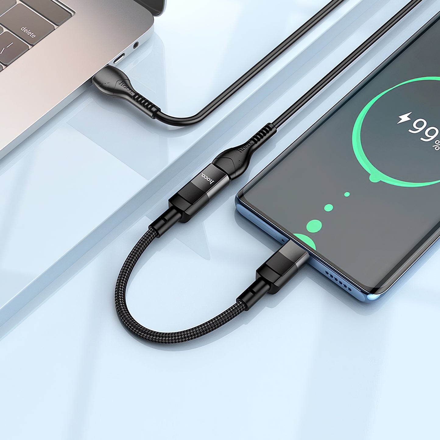 HOCO U107 Adattatore dati e ricarica Lightning - USB-C HOCO U107, 0,1 m, nero 