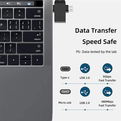 OTG Adapter microUSB / USB-C - USB-A Techsuit A15 AluCoreX, Black