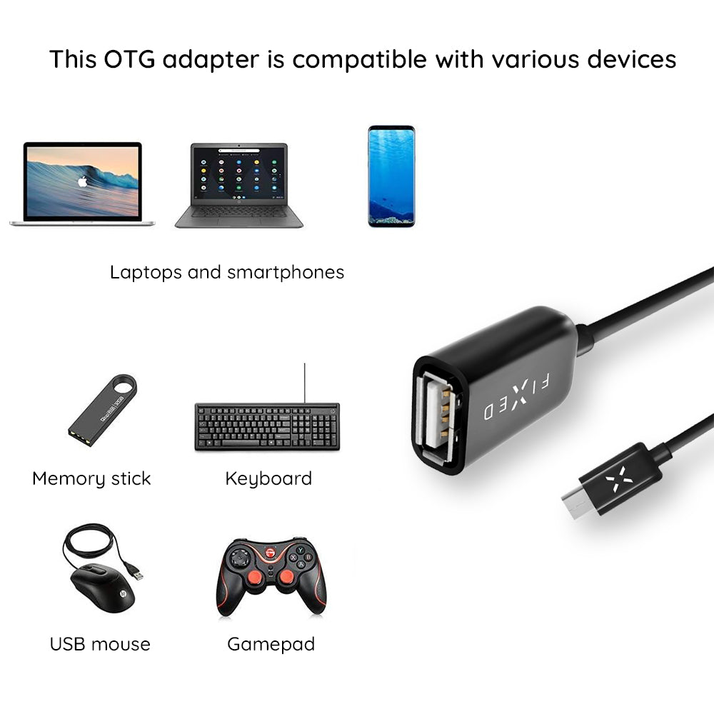Adattatore OTG USB-C - USB-A Fixed, Nero