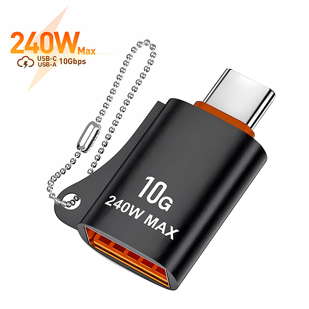 Adattatore OTG USB-C - USB-A Techsuit A1 HyperPort, Nero Arancione