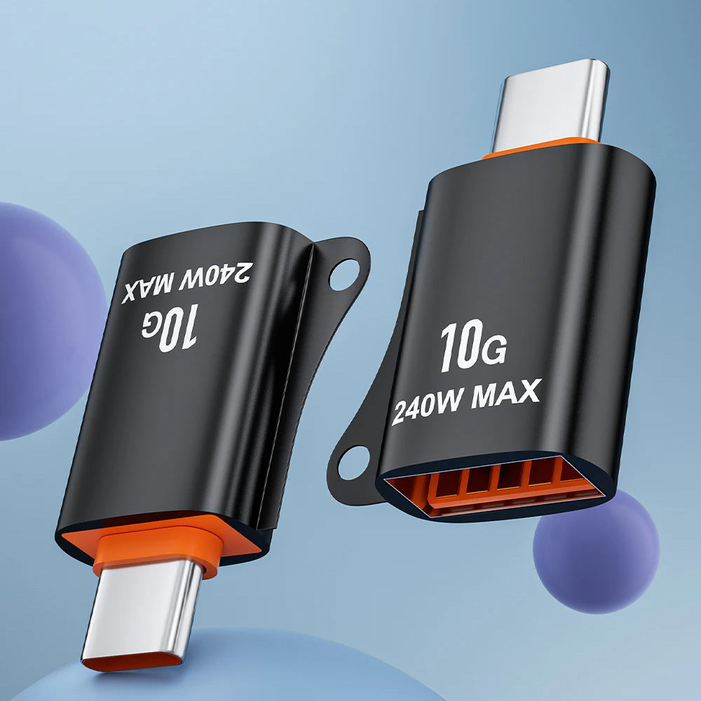 Adattatore OTG USB-C - USB-A Techsuit A1 HyperPort, Nero Arancione