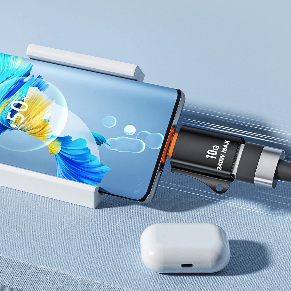 Adattatore OTG USB-C - USB-A Techsuit A1 HyperPort, Nero Arancione