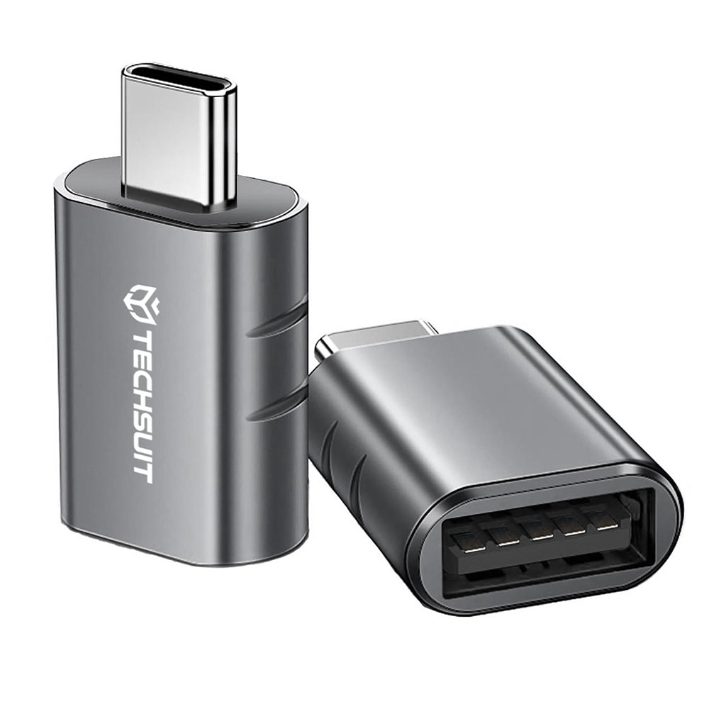 OTG USB-C to USB-A Adapter Techsuit A10 SlateVolt, Gray