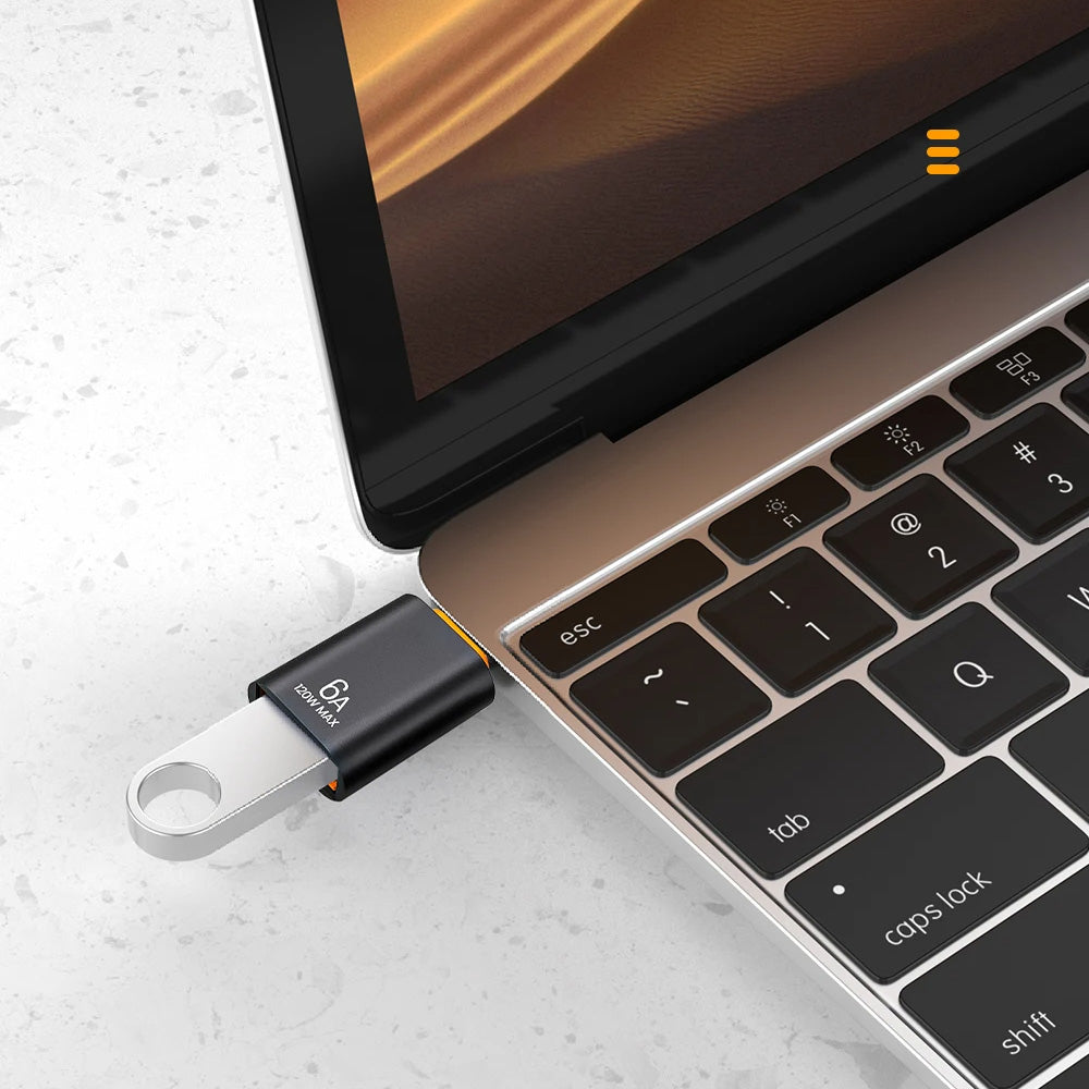 Adattatore OTG USB-C - USB-A Techsuit A2 HyperPort, Nero Arancione