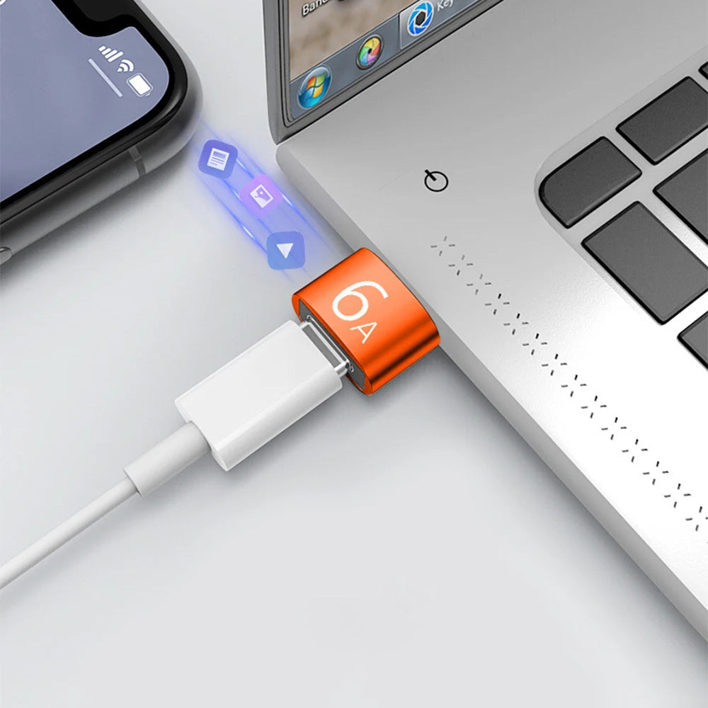 Adattatore Dati e Ricarica USB-C - USB-A Techsuit A4 HyperPort, Nero Arancione
