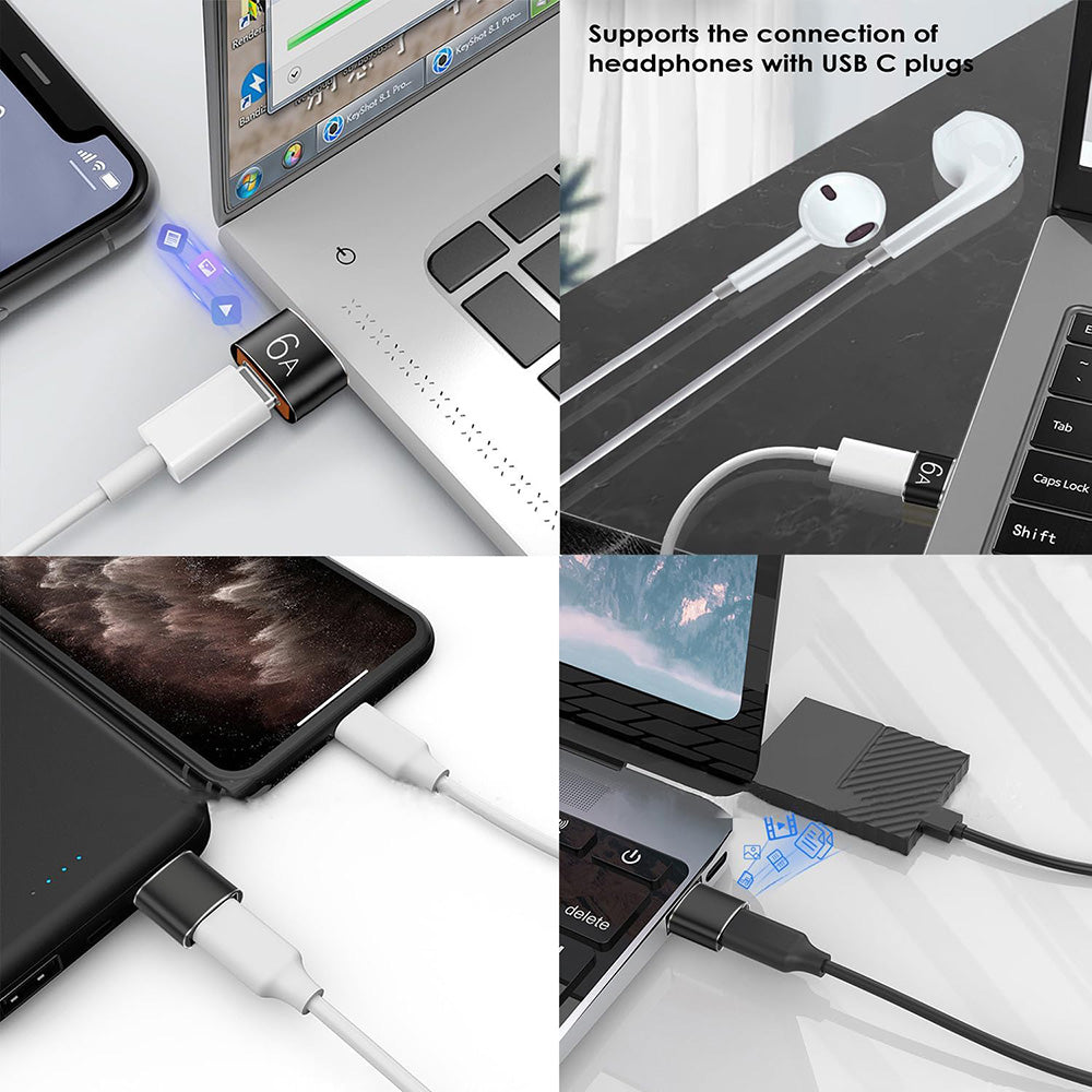Adattatore Dati e Ricarica USB-C - USB-A Techsuit A4 HyperPort, Nero Arancione