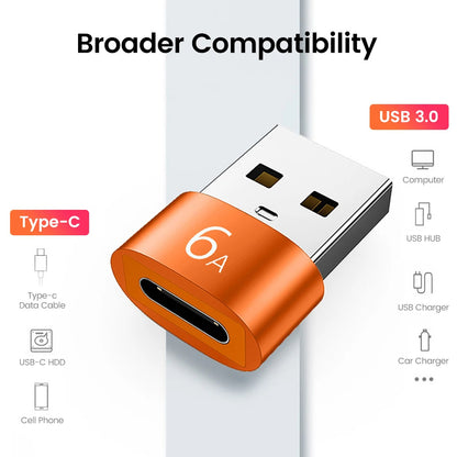 Adattatore Dati e Ricarica USB-C - USB-A Techsuit A4 HyperPort, Nero Arancione