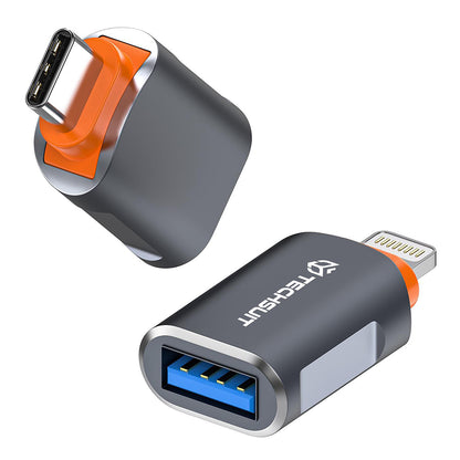 Adattatore OTG USB-C - USB-A Techsuit A9 SlateVolt, Grigio Arancione