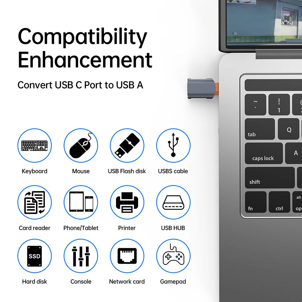 Adattatore OTG USB-C - USB-A Techsuit A9 SlateVolt, Grigio Arancione