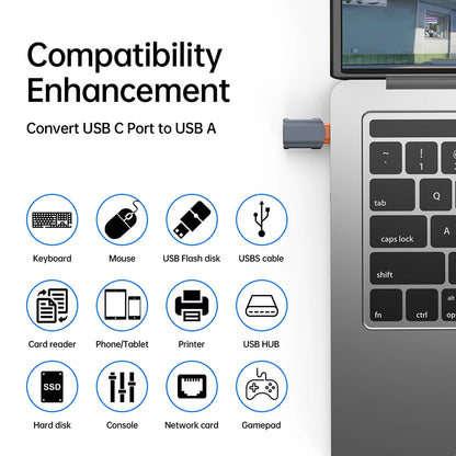 Adattatore OTG USB-C - USB-A Techsuit A9 SlateVolt, Grigio Arancione