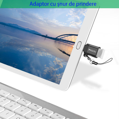 Adattatore OTG USB-C - USB-A Yesido GS06, Nero