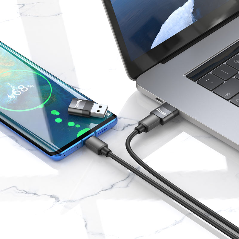 Adattatore dati e ricarica USB-C - USB-A HOCO UA17, nero