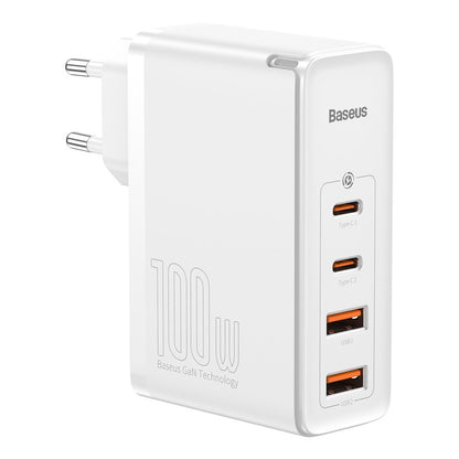 Caricatore di rete Baseus GaN2 Pro, 100W, 3A, 2 x USB-A - 2 x USB-C, bianco CCGAN2P-L02