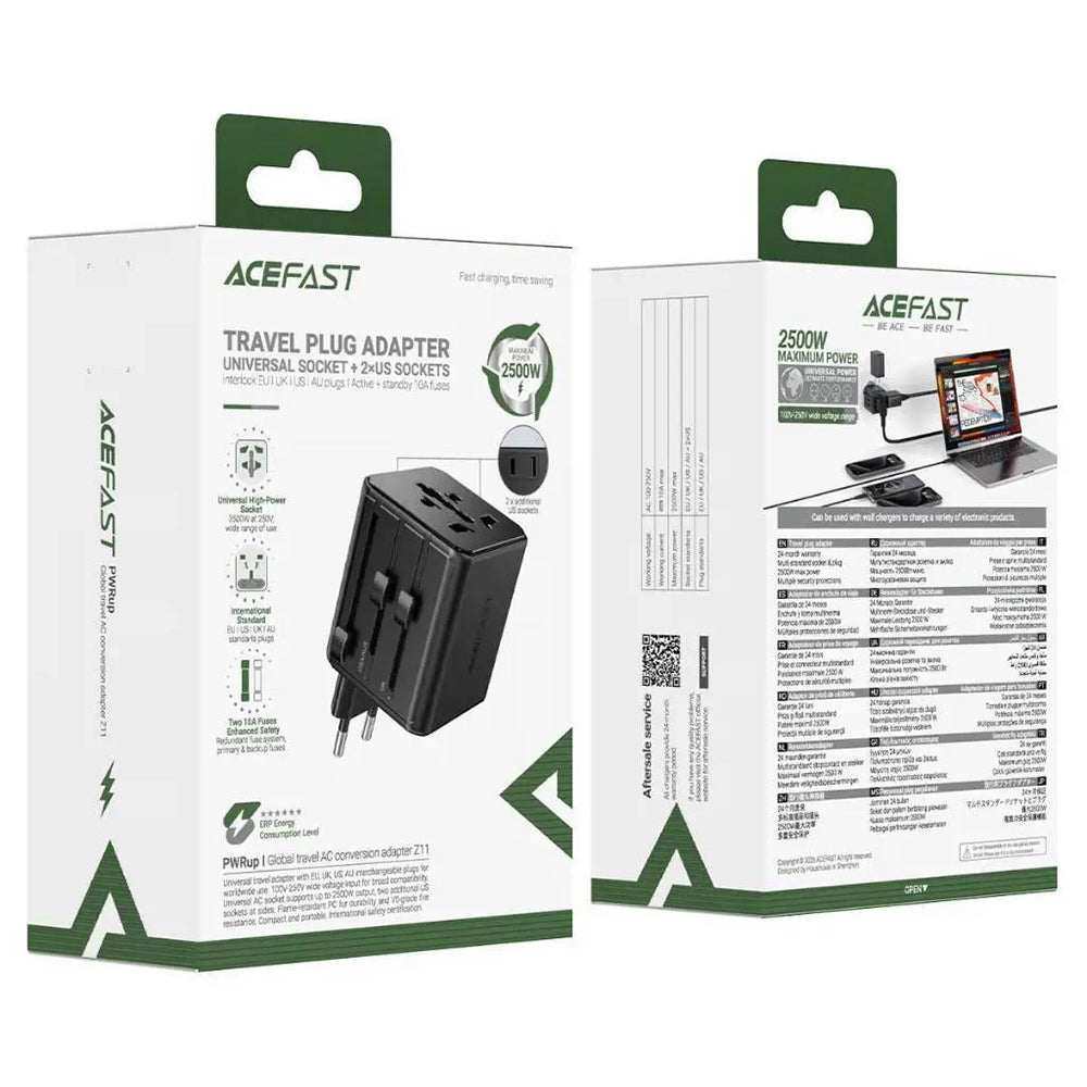 Adattatore di Rete Acefast Z11 Travel, Nero