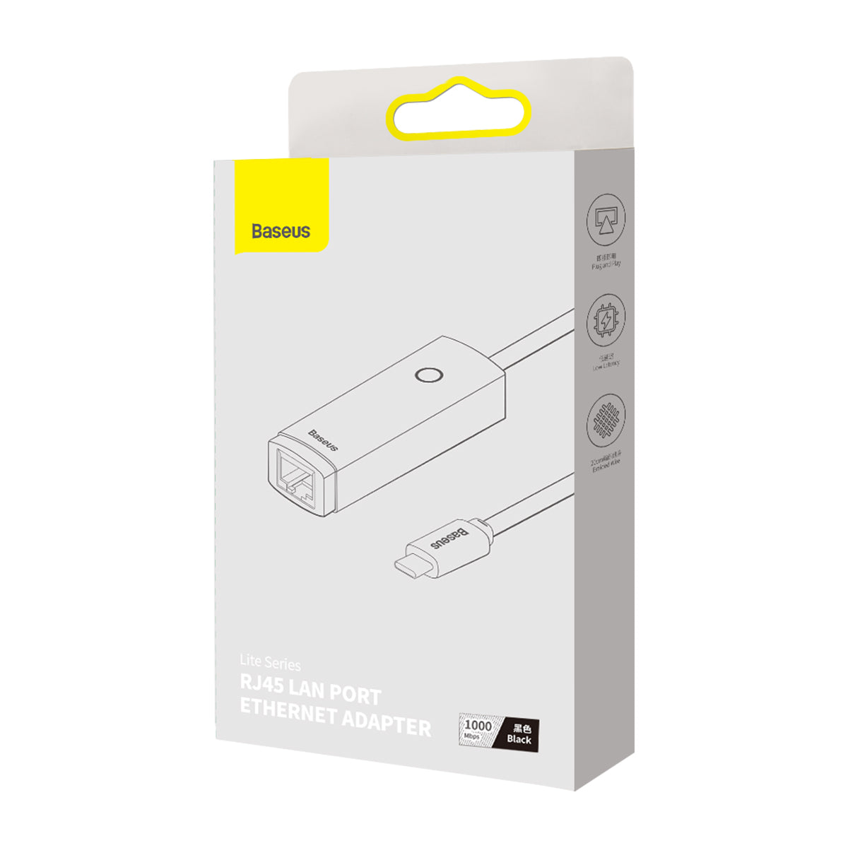 Adattatore di rete Baseus Lite, USB-C - RJ45, nero WKQXX000301 