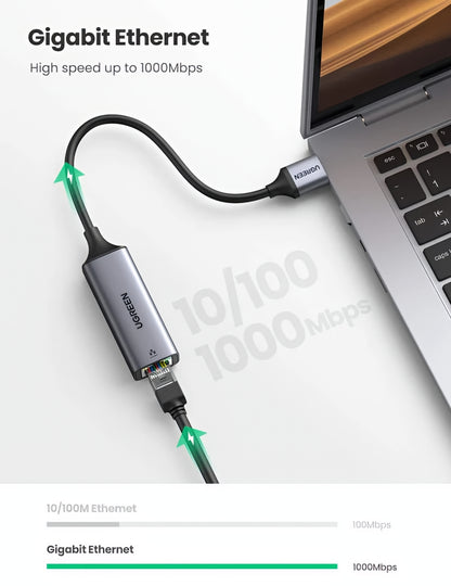Scheda di Rete UGREEN CM209, RJ45, USB, Grigio