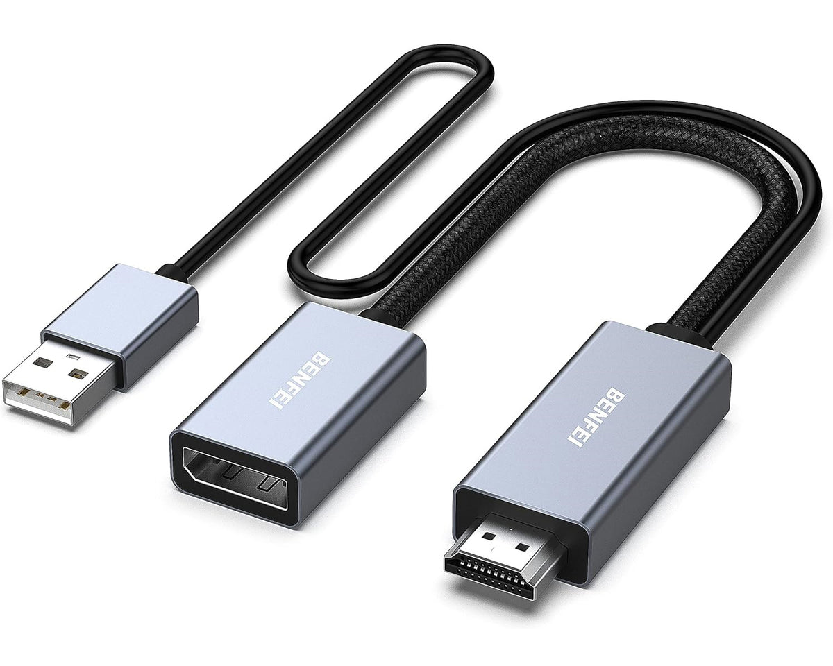 Adattatore Video Benfei, HDMI - DisplayPort / USB, 4K, Grigio