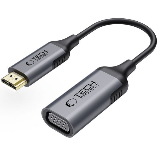 Adattatore Video Tech-Protect Ultraboost, VGA - HDMI, 1080P, Nero