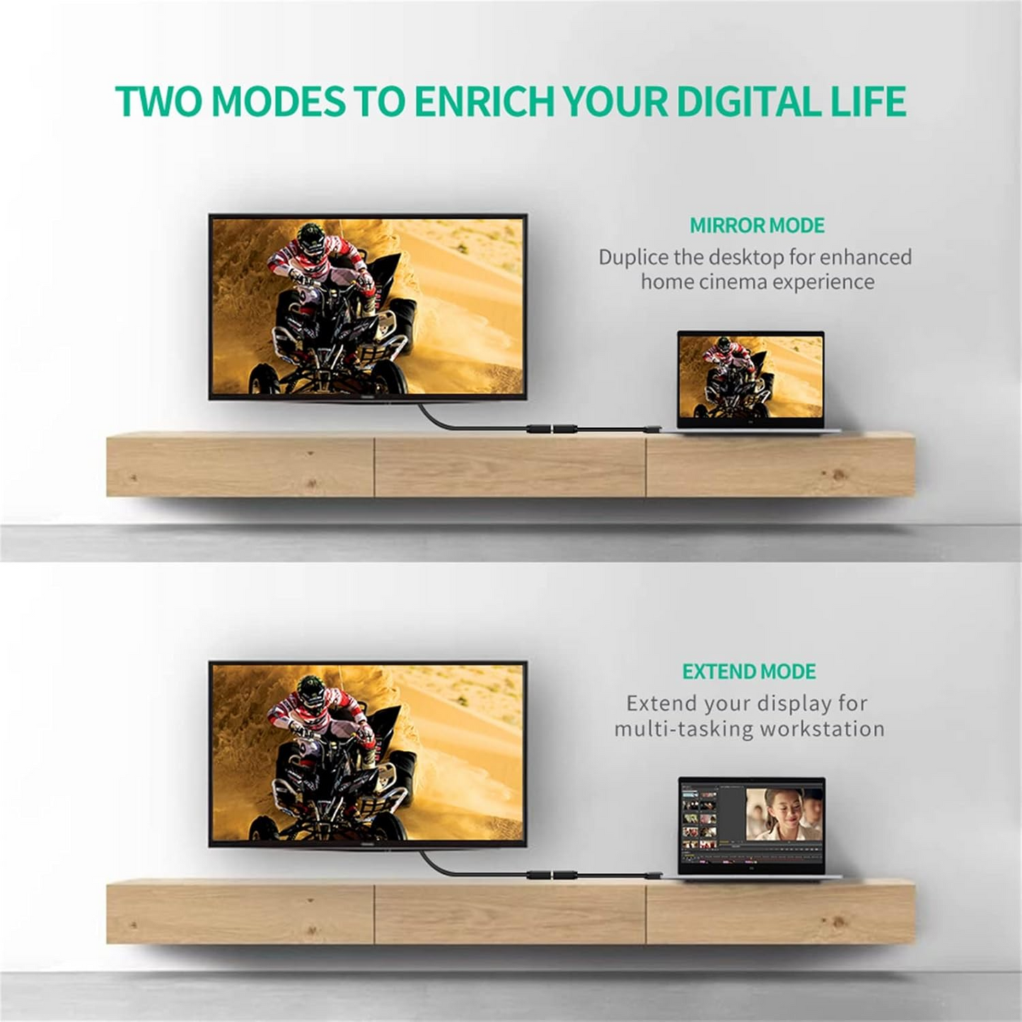 Adattatore Video UGREEN 20118, HDMI - DVI, 1080P, Nero