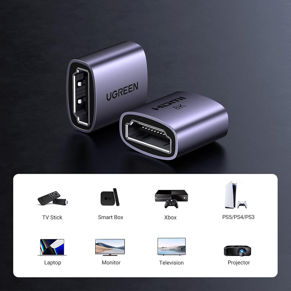 Adattatore Video UGREEN HD159 (90592), HDMI - HDMI, 8K, Grigio