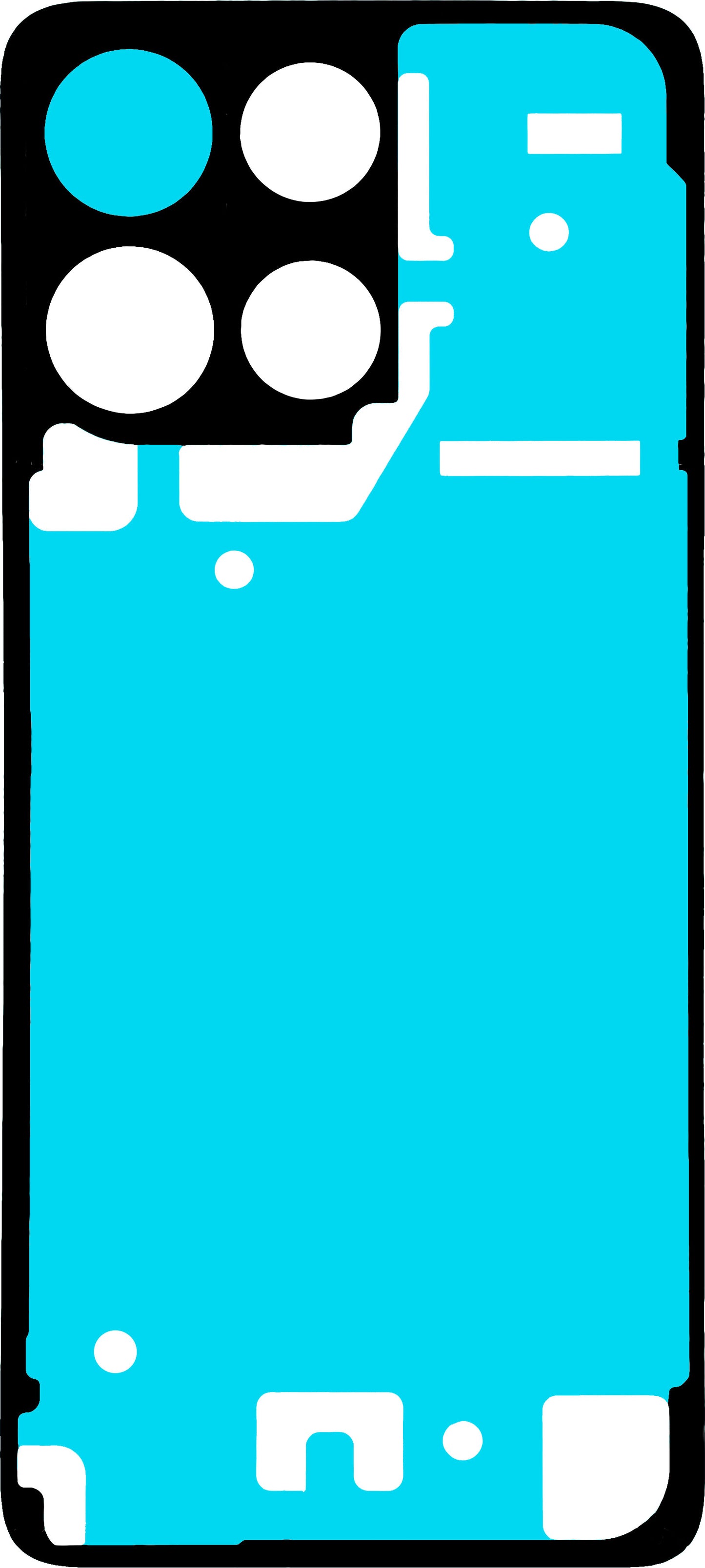 Adesivo Coperchio Batteria Motorola Moto G17, Service Pack S948F12616