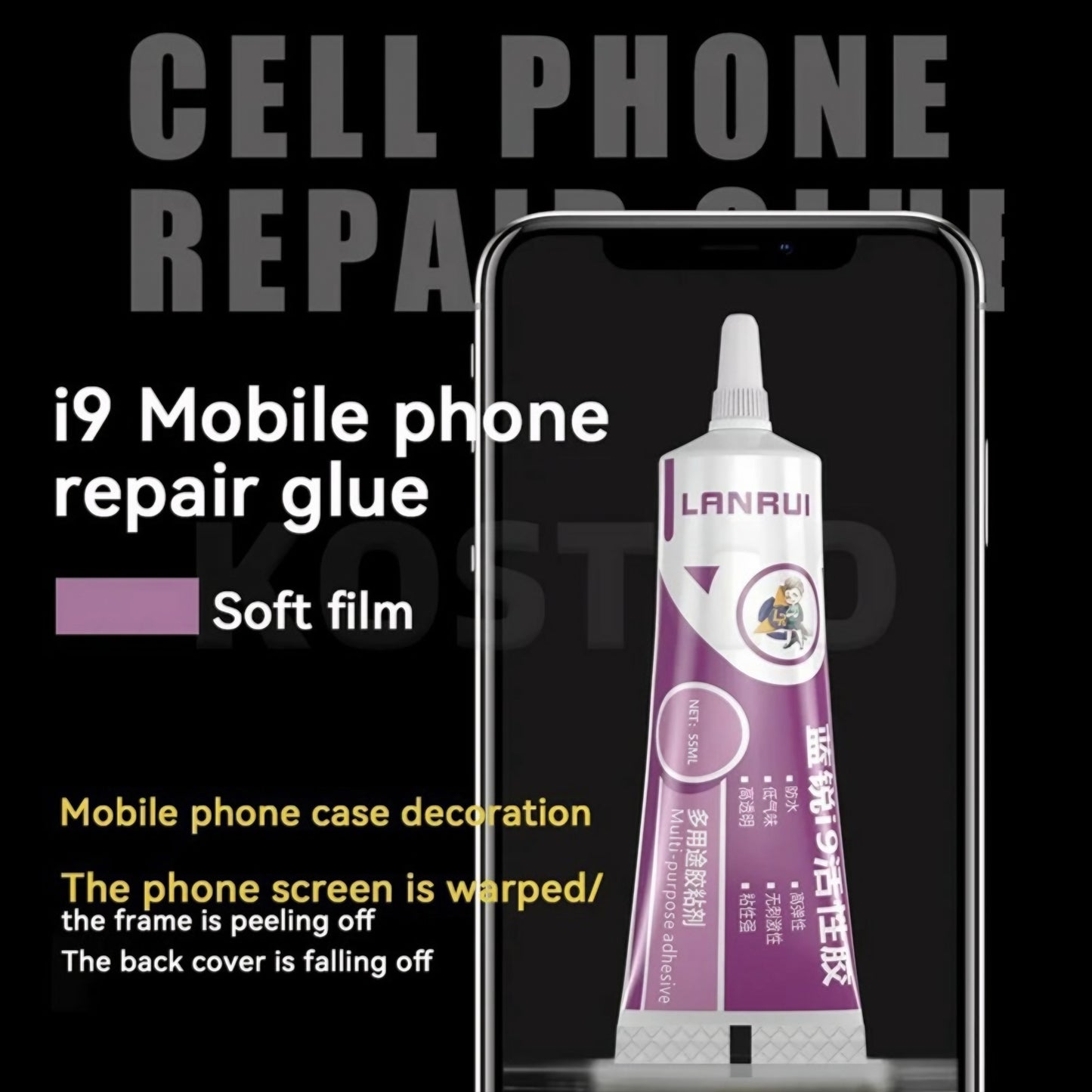 Colla Liquida Lanrui I9, 55ml, Trasparente