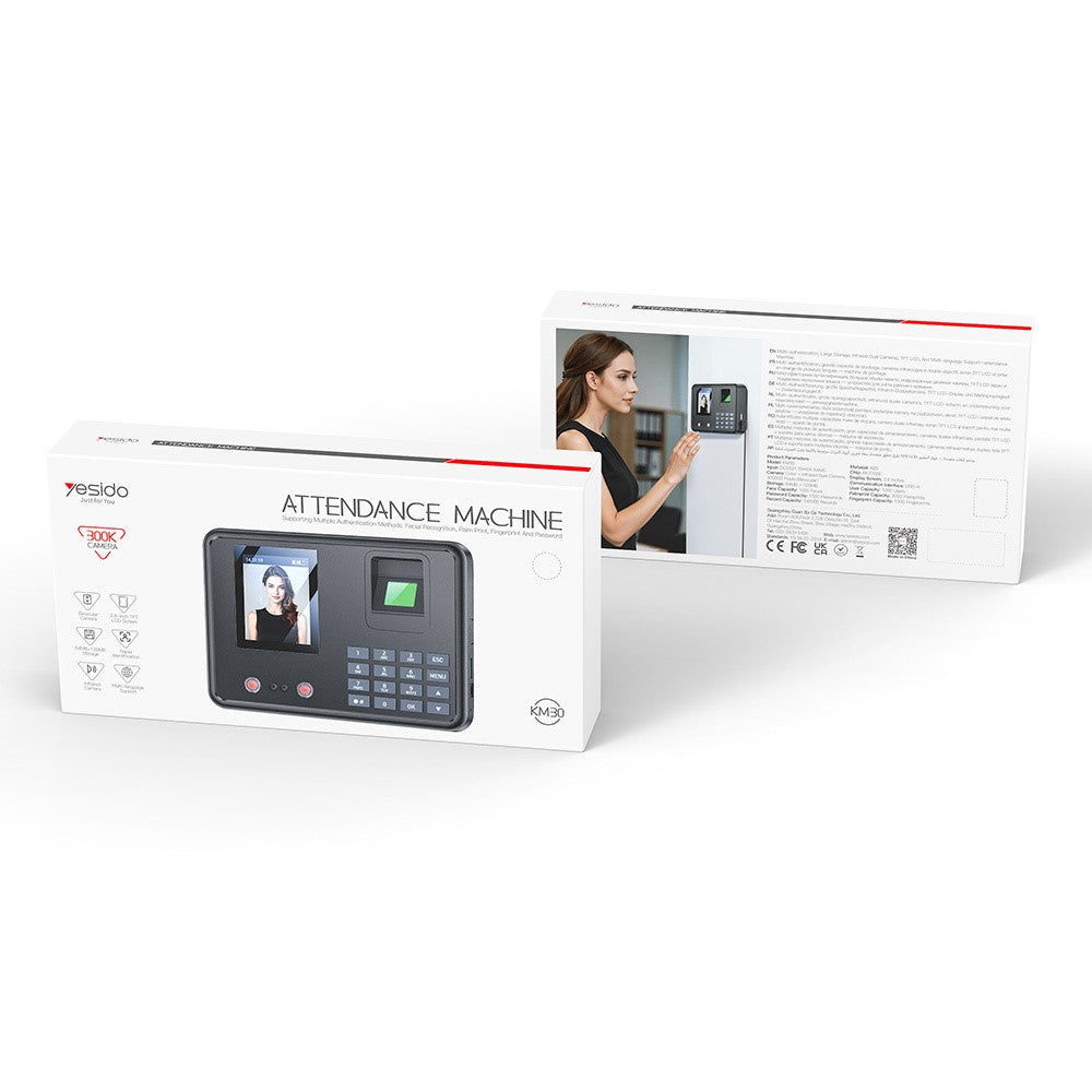 Dispositivo di Timbratura Biometrico Yesido KM30, Nero