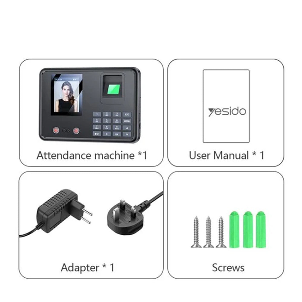 Dispositivo di Timbratura Biometrico Yesido KM30, Nero