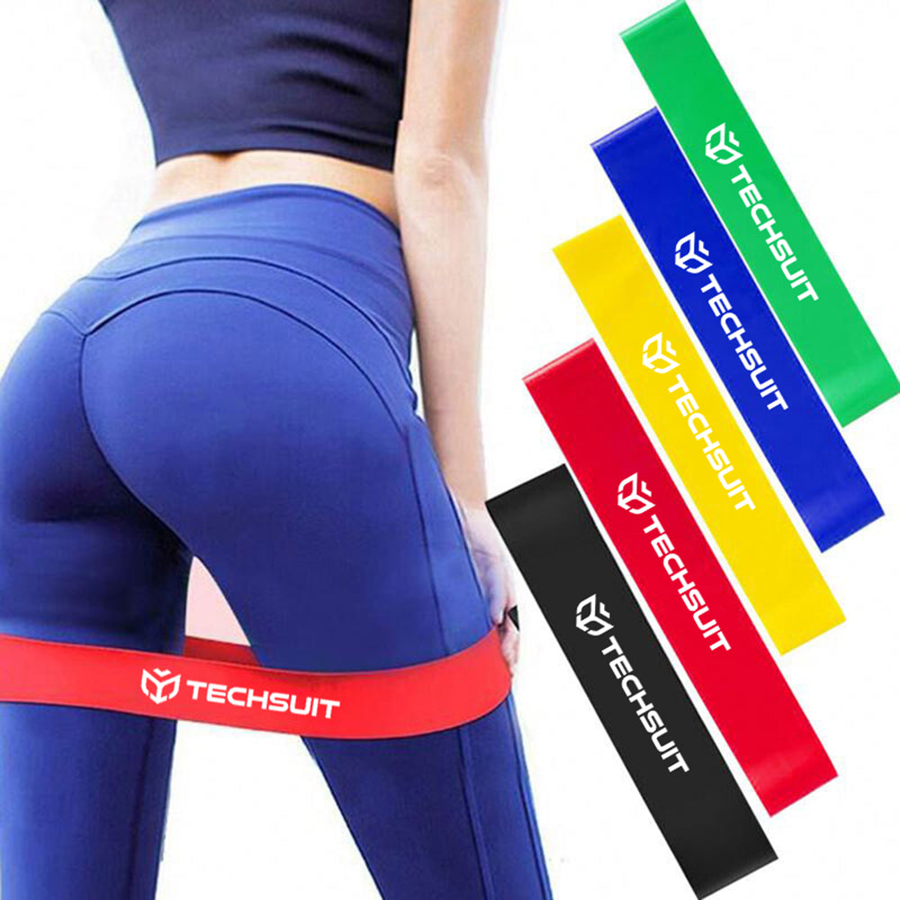 Banda Elastica Fitness Techsuit TS-01, Set 5 pezzi, Multicolore
