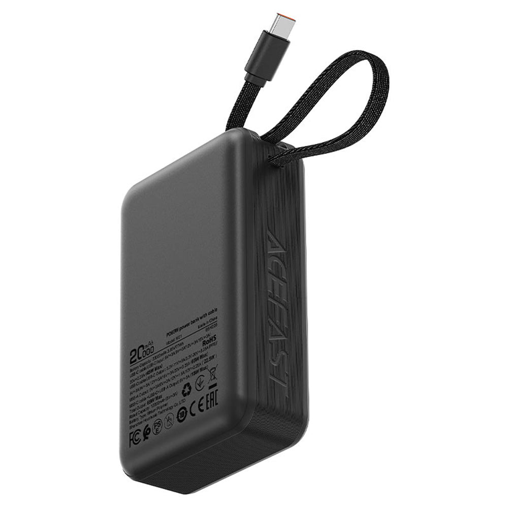 Batteria Esterna Acefast M21, 20000mAh, 65W, QC + PD, 1 x USB-A - 2 x USB-C, Nera