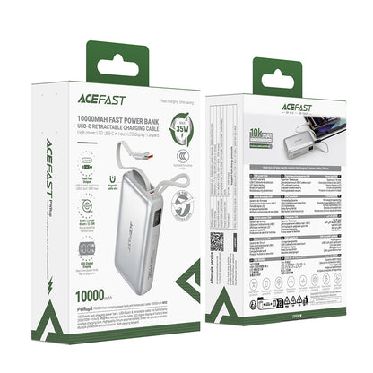 Batteria Esterna Acefast M32, 10000mAh, 35W, PD, 2 x USB-C, Argento