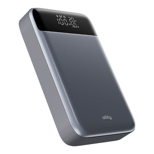Batteria Esterna Allity. APB-200 PocketPower, 19200mAh, 130W, QC + PD, 1 x USB-A - 2 x USB-C, Grigio