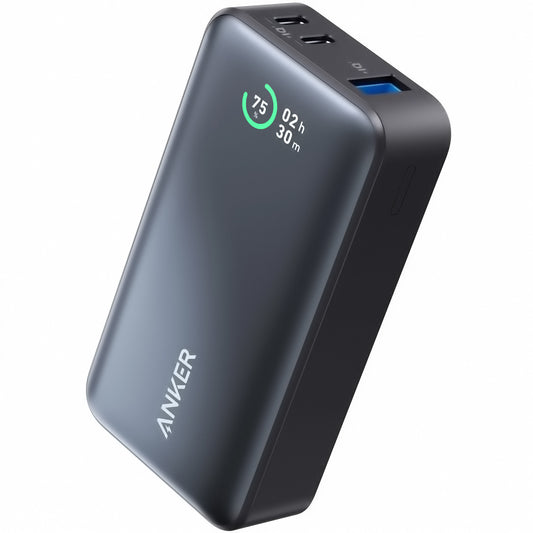 Batteria Esterna Anker 533, 10000mAh, 30W, QC + PD, 1 x USB-A - 2 x USB-C, Nera A1256G11